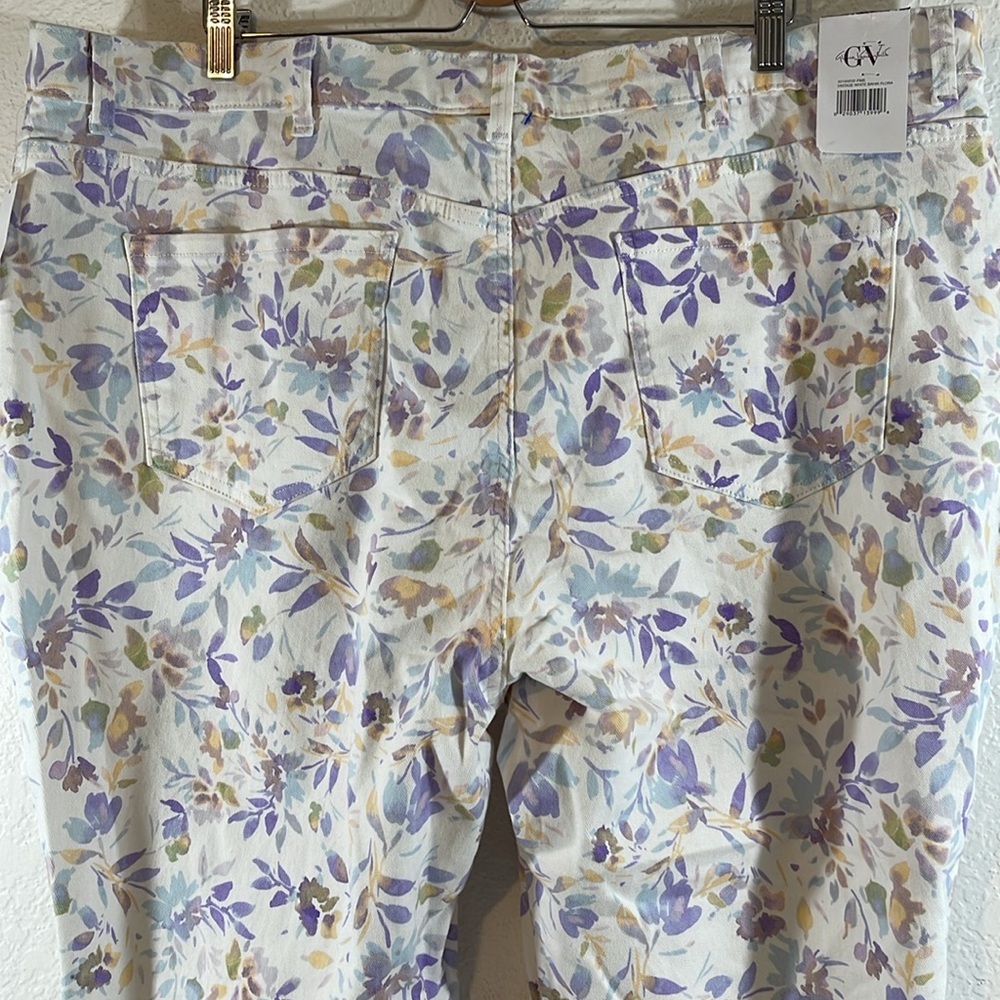 Gloria Vanderbilt Amanda Capri Vintage White Bahia Flora Size 24W MSRP $54 NEW - Picture 7 of 15
